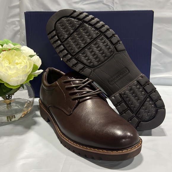NIB - Rockport Men’s Kevan Oxfords Shoes, Brown CJ1574 - Size 8.5 - Picture 3 of 12